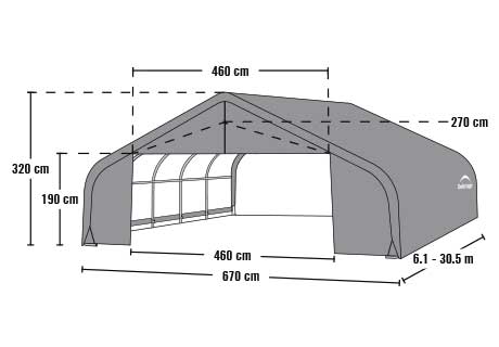 Unterstand mit Satteldach - ShelterCoat Modell 2211